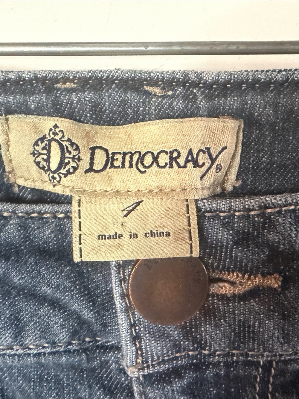 Democracy Blue Denim Embroidered Fringe Jean Shorts - Picture 4 of 12